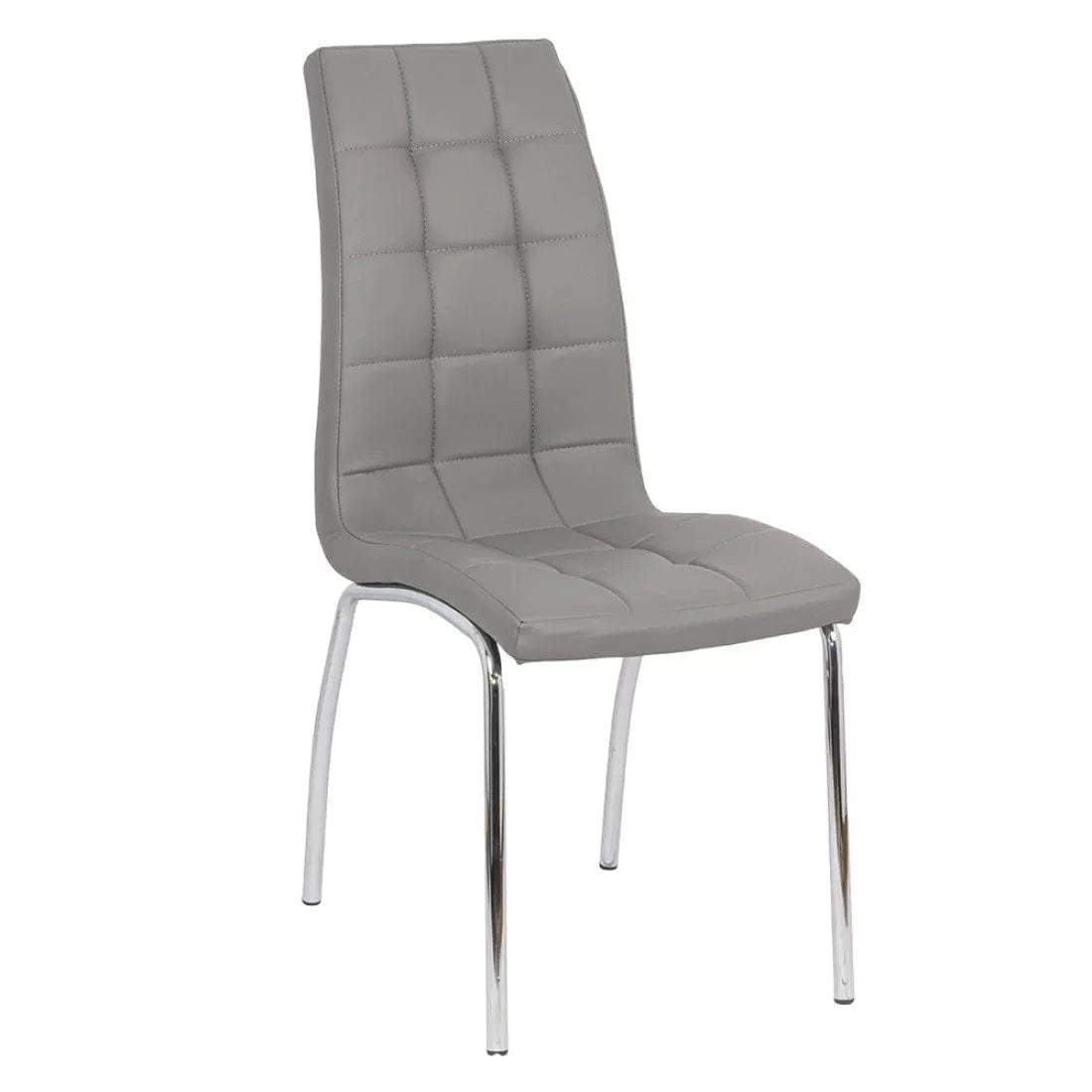 Scaun living piele buretat cadru otel cromat BUC231 Vegas GRI DESCHIS