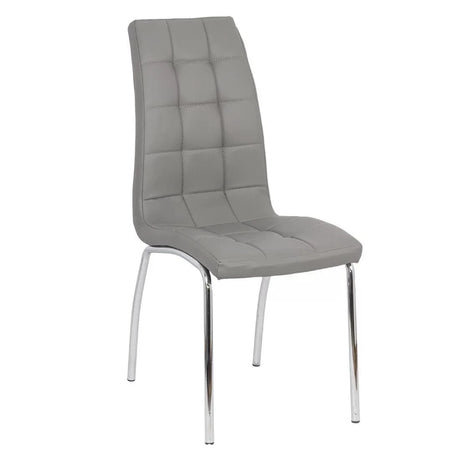 Scaun living piele buretat cadru otel cromat BUC231 Vegas GRI DESCHIS