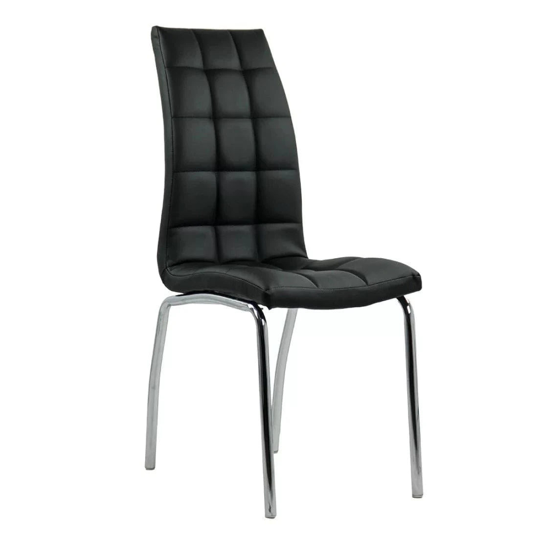 Scaun living piele buretat cadru otel cromat BUC231 Vegas NEGRU