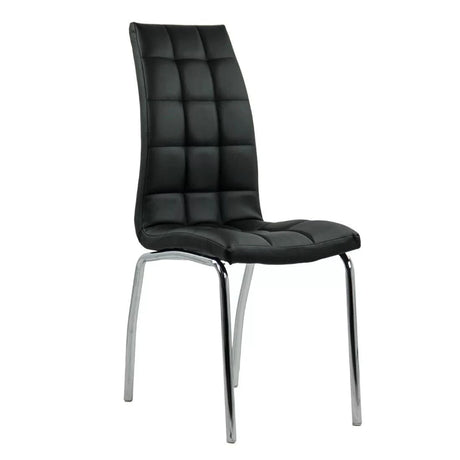 Scaun living piele buretat cadru otel cromat BUC231 Vegas NEGRU