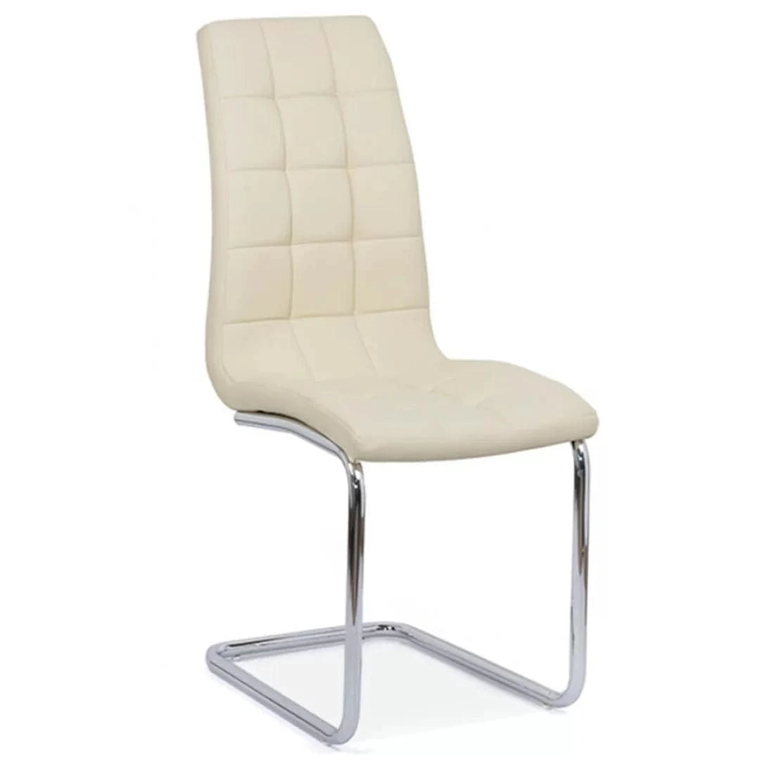 Scaun living piele buretat cadru otel cromat BUC231S Lexi CREM