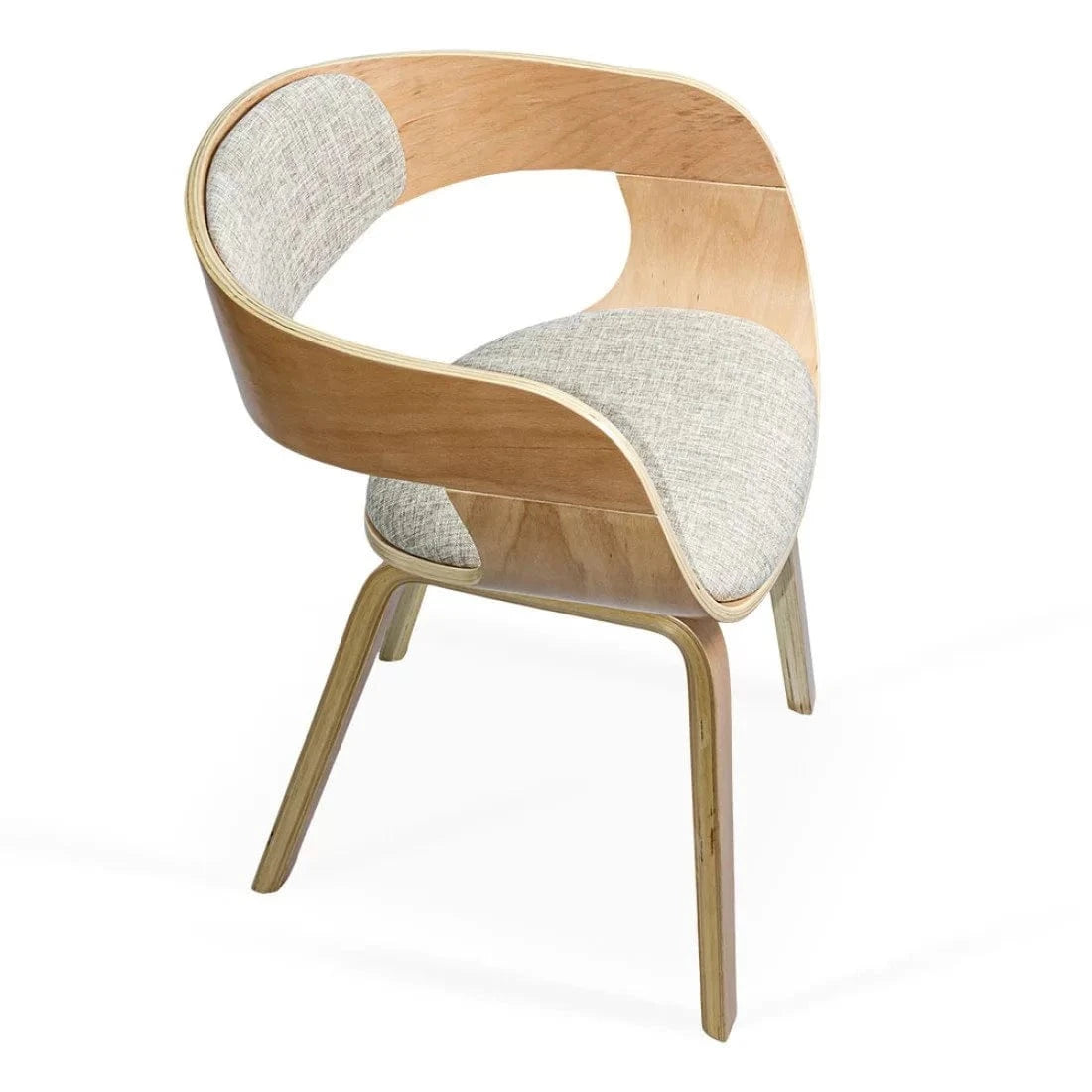 Scaun living stofa buretat cadru lemn lacuit BUC014 Mills CREM