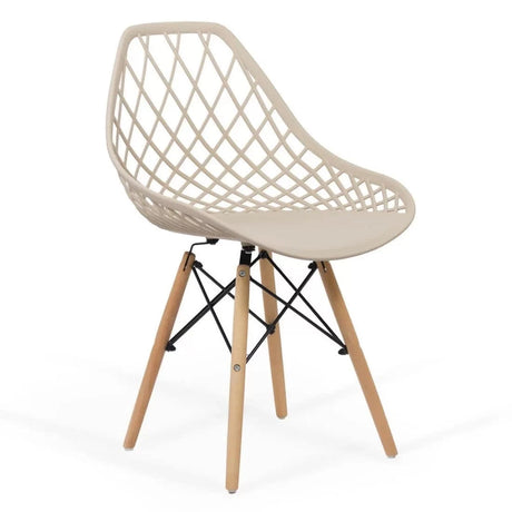 Scaun terasa sezut plastic picioare lemn BUC220 Aircloud BEJ