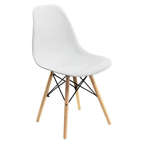 Scaun terasa sezut plastic picioare lemn fag BUC232P Sunny ALB