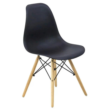 Scaun terasa sezut plastic picioare lemn fag BUC232P Sunny NEGRU