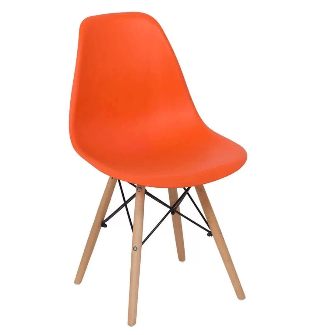 Scaun terasa sezut plastic picioare lemn fag BUC232P Sunny PORTOCALIU