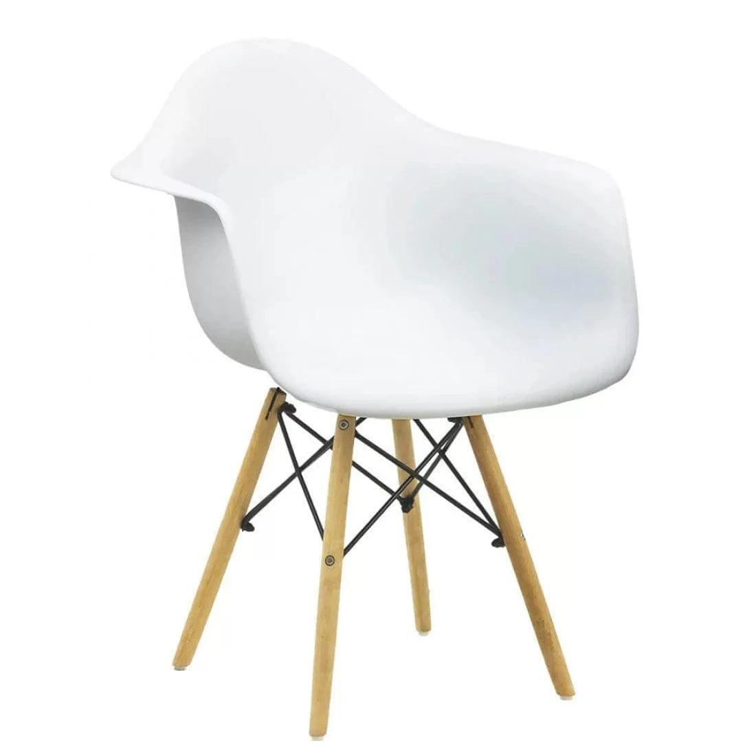 Scaun terasa sezut plastic picioare lemn fag BUC240 Shell ALB