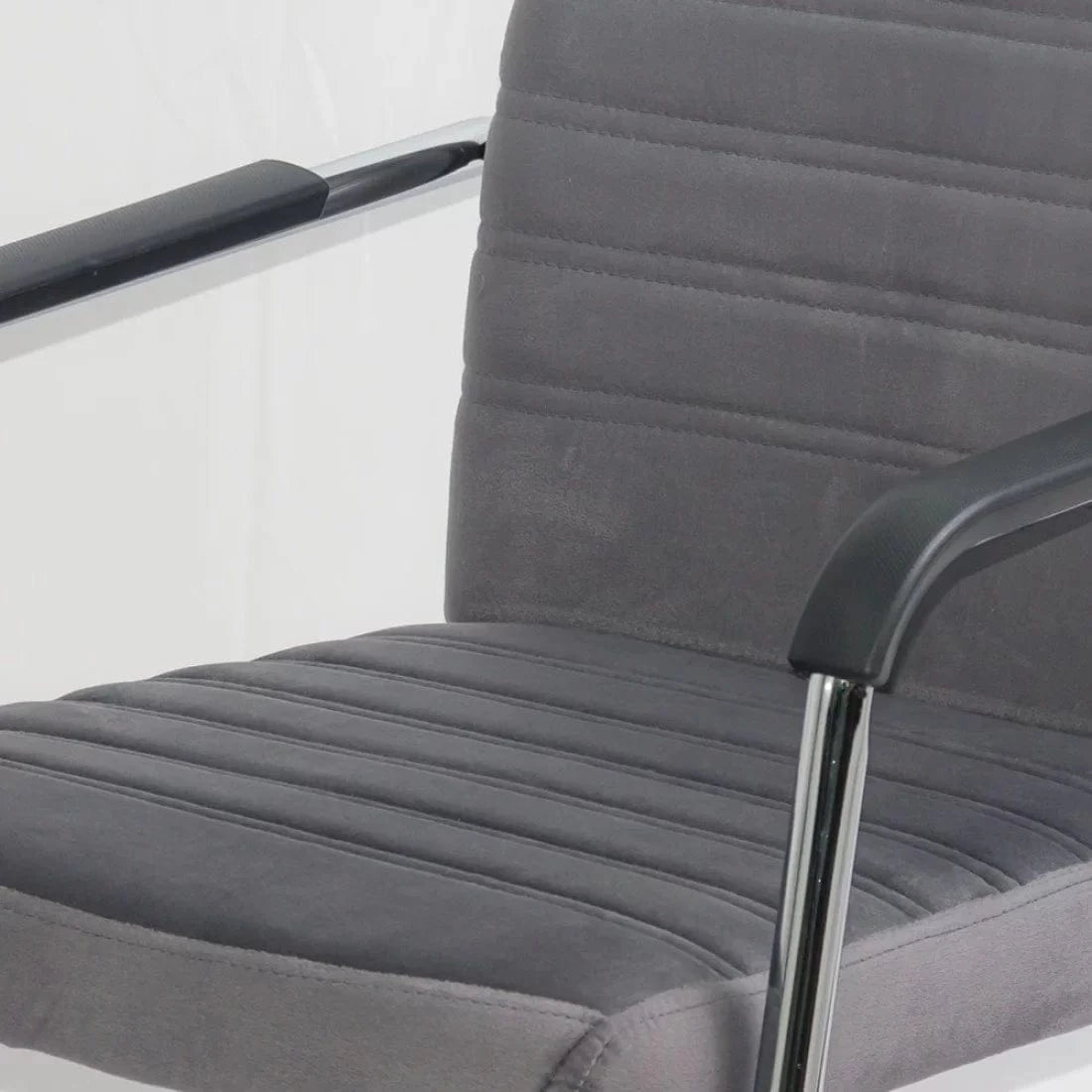 Scaun vizitatori catifea cadru cromat fix OFF833V Atrium