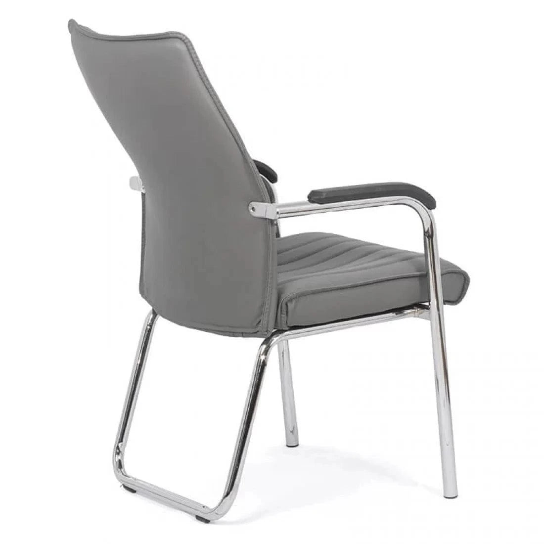 Scaun vizitatori piele cadru cromat fix HRC614 Oslo Stripes