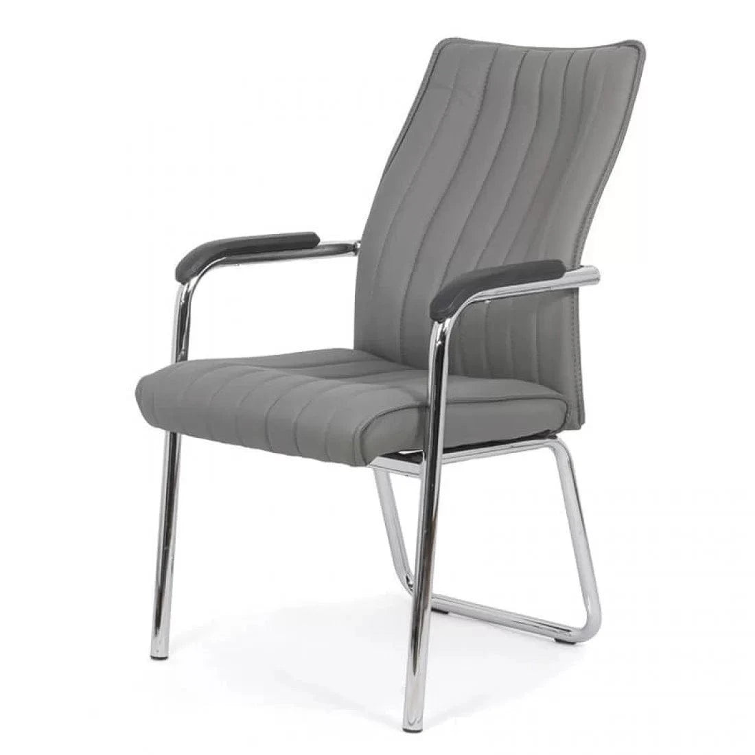 Scaun vizitatori piele cadru cromat fix HRC614 Oslo Stripes