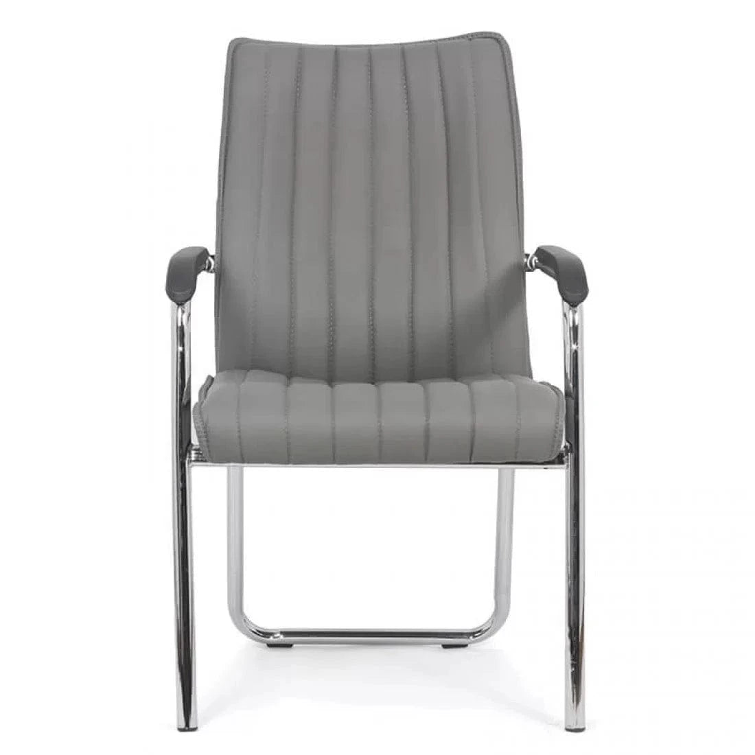 Scaun vizitatori piele cadru cromat fix HRC614 Oslo Stripes