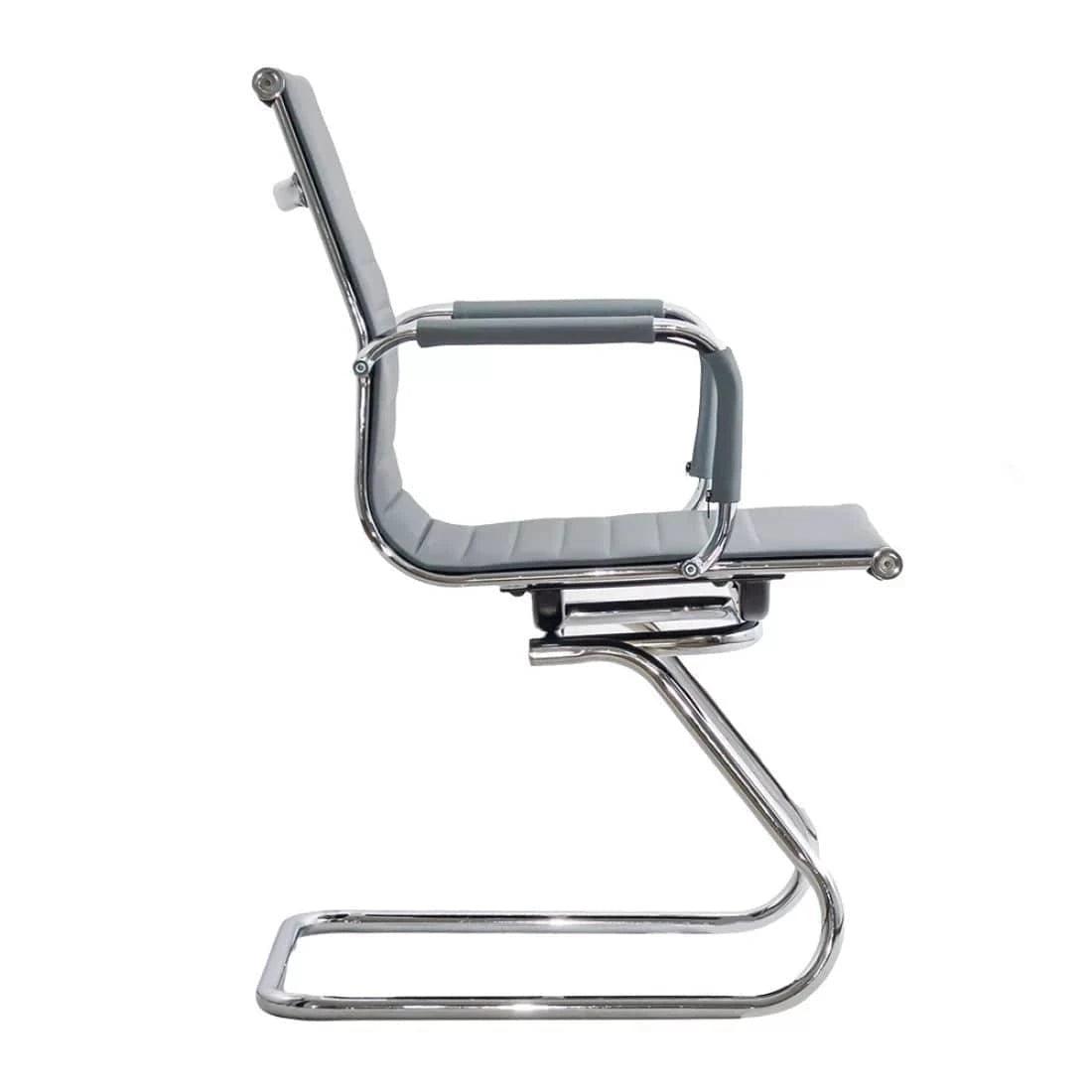 Scaun vizitatori piele cadru cromat fix OFF806 Genoa