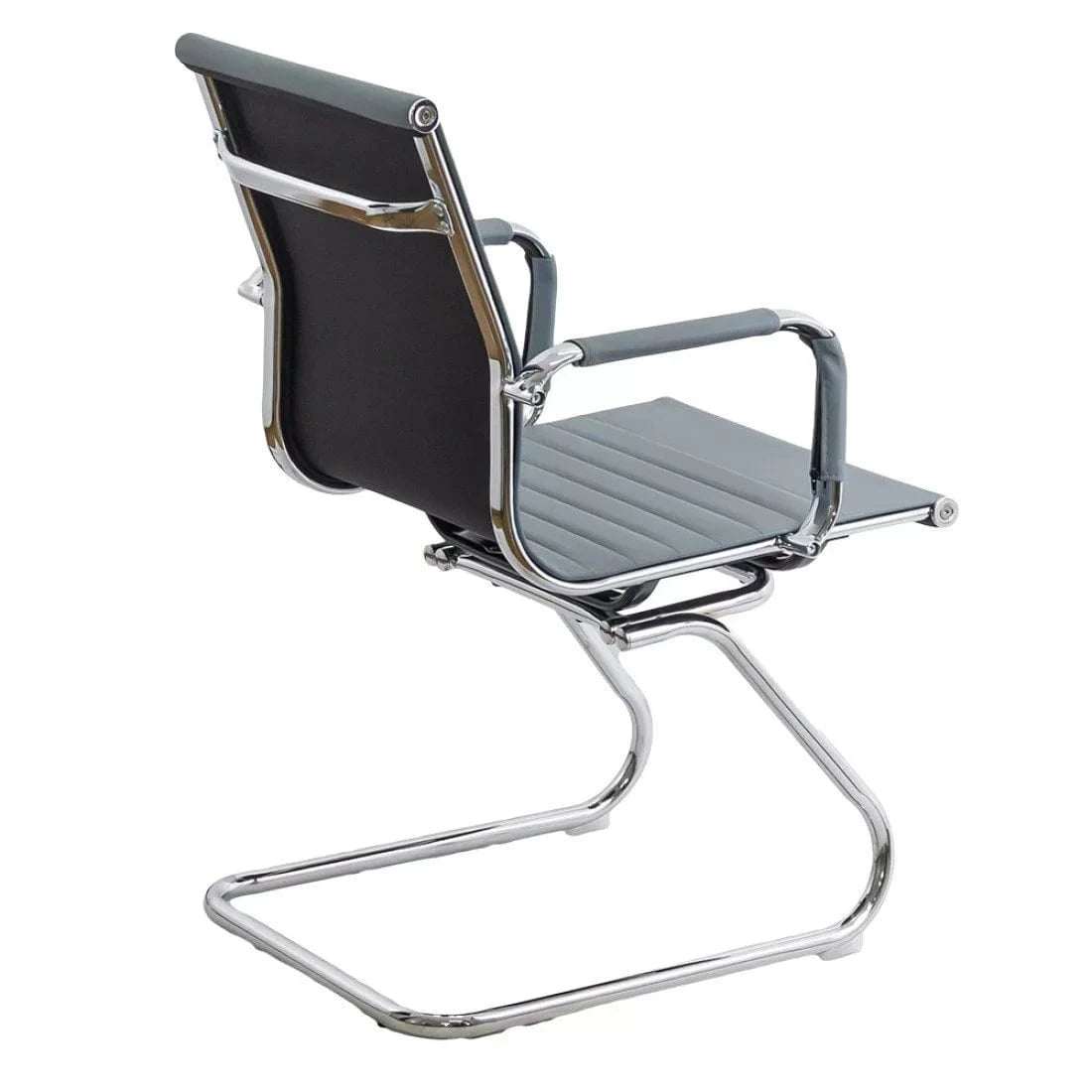 Scaun vizitatori piele cadru cromat fix OFF806 Genoa