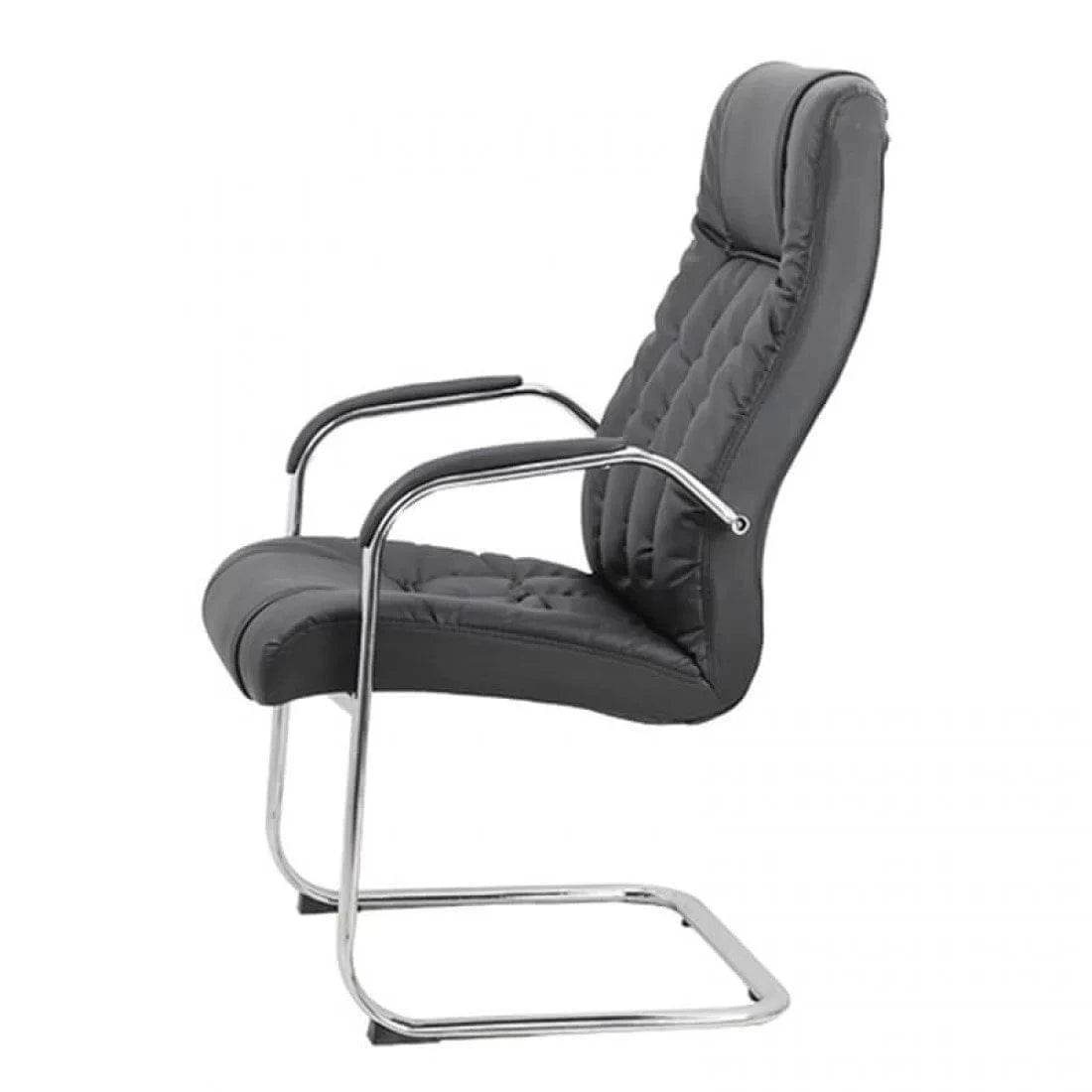 Scaun vizitatori piele cadru cromat fix OFF8115 Supreme Finesse