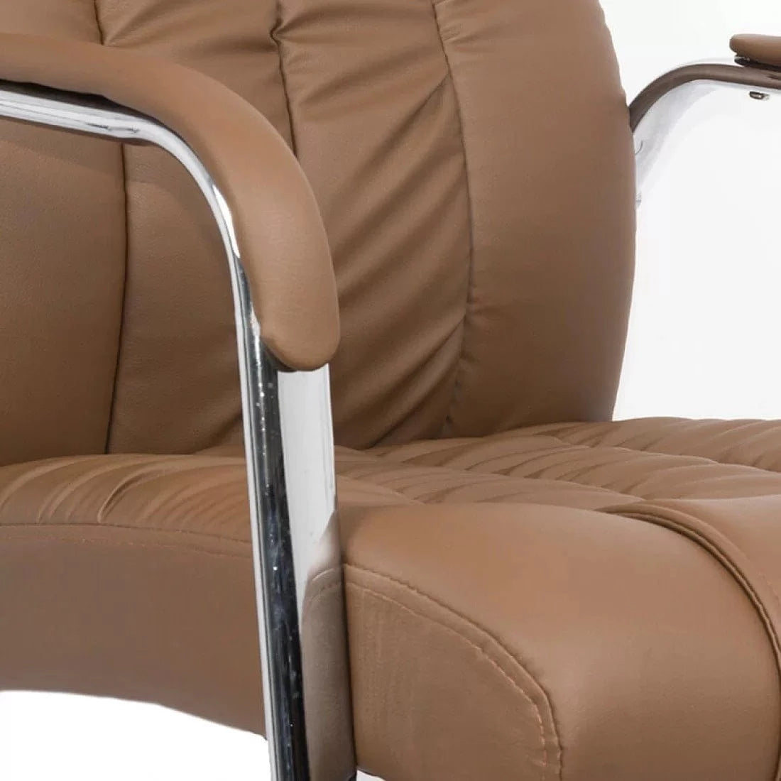 Scaun vizitatori piele cadru cromat fix OFF8115 Supreme Finesse