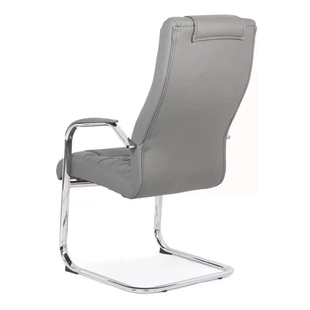 Scaun vizitatori piele cadru cromat fix OFF8115 Supreme Finesse