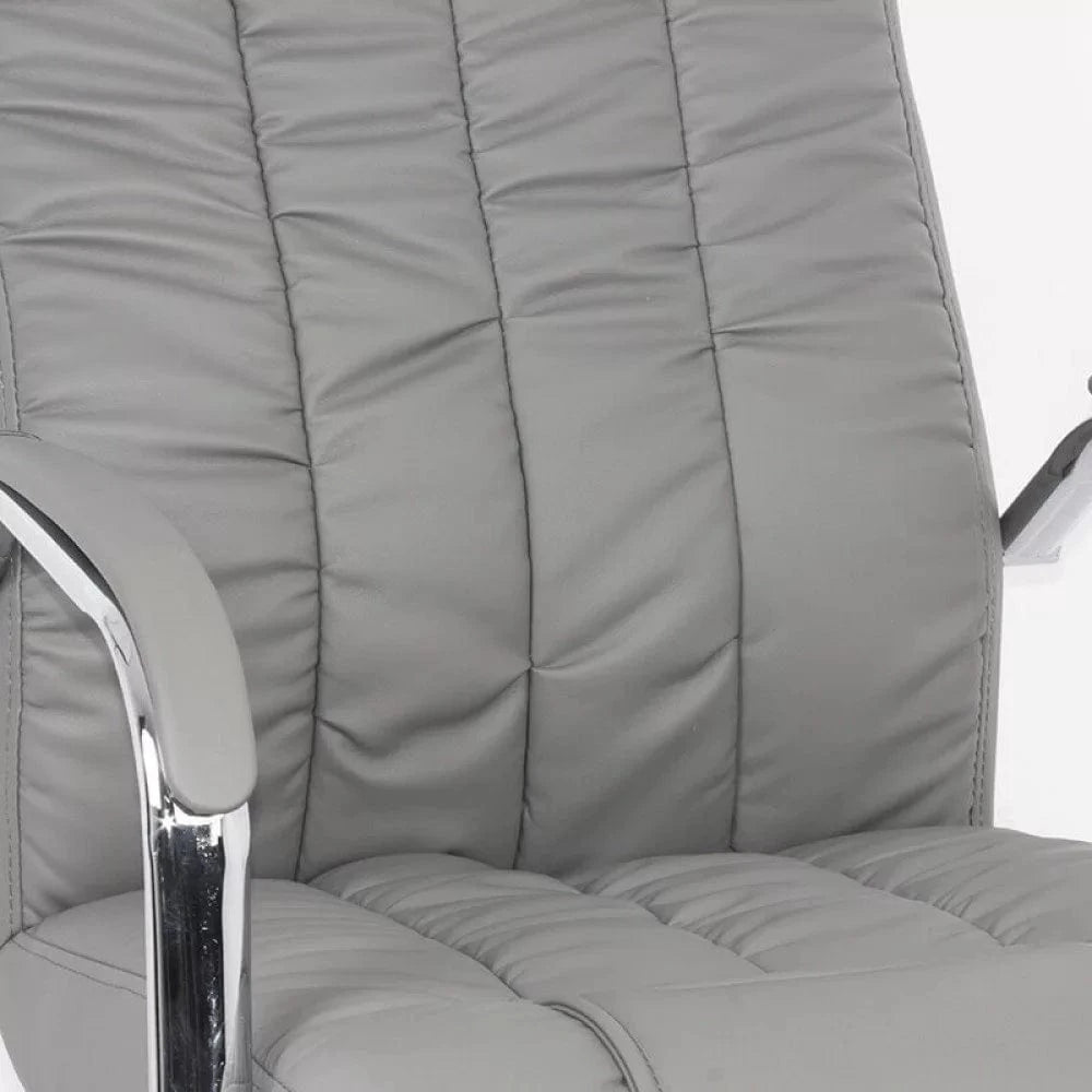 Scaun vizitatori piele cadru cromat fix OFF8115 Supreme Finesse