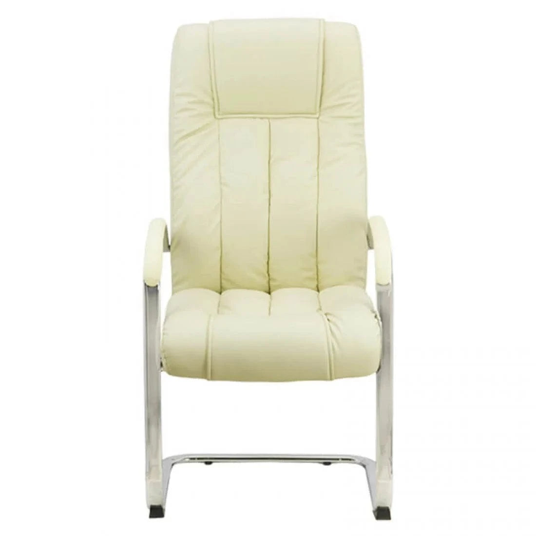 Scaun vizitatori piele cadru cromat fix OFF8115 Supreme Finesse