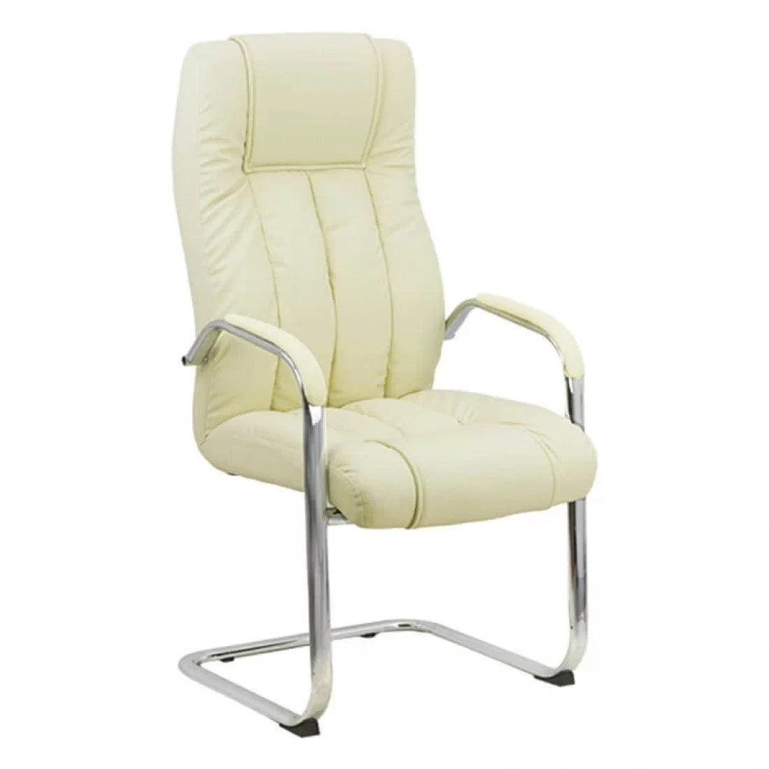 Scaun vizitatori piele cadru cromat fix OFF8115 Supreme Finesse CREM