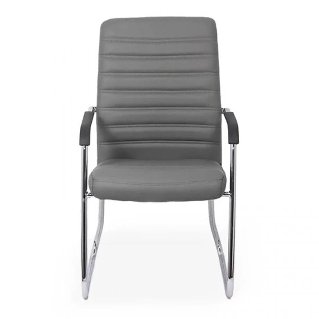 Scaun vizitatori piele cadru cromat fix OFF833 City Conference