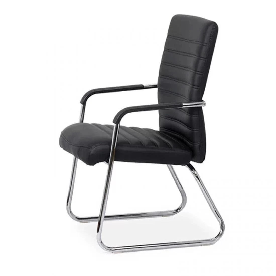 Scaun vizitatori piele cadru cromat fix OFF833 City Conference