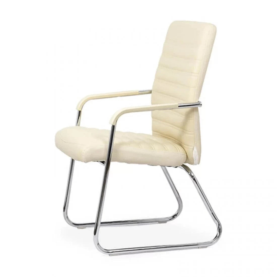 Scaun vizitatori piele cadru cromat fix OFF833 City Conference