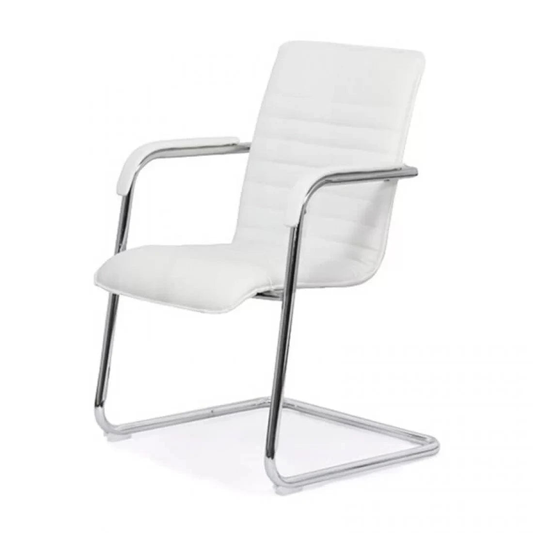 Scaun vizitatori piele cadru cromat fix OFF835 Bruxelles