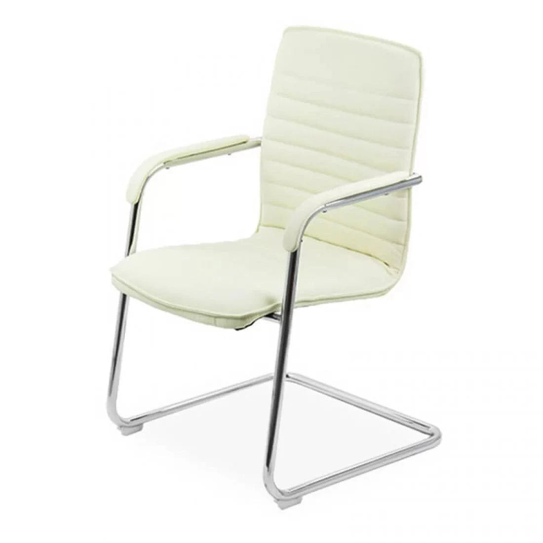 Scaun vizitatori piele cadru cromat fix OFF835 Bruxelles