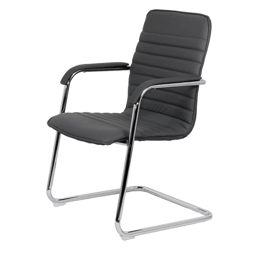 Scaun vizitatori piele cadru cromat fix OFF835 Bruxelles