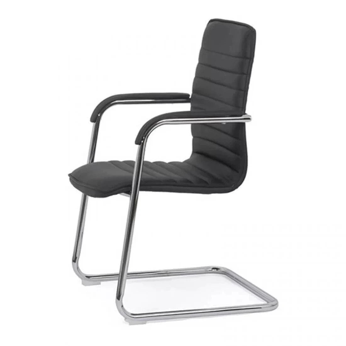 Scaun vizitatori piele cadru cromat fix OFF835 Bruxelles