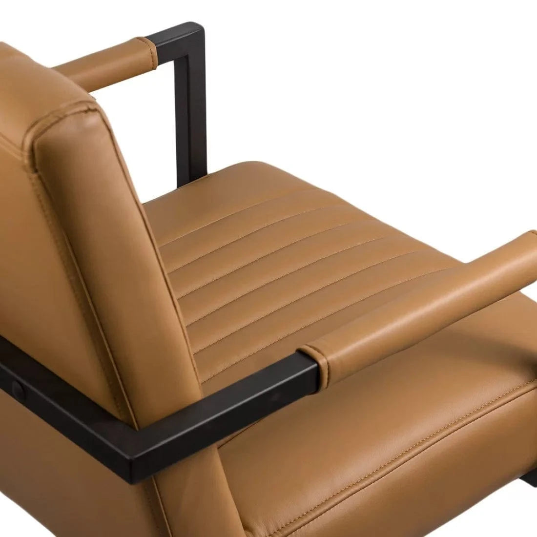 Scaun vizitatori piele fix cadru negru mat OFF834 Solitude