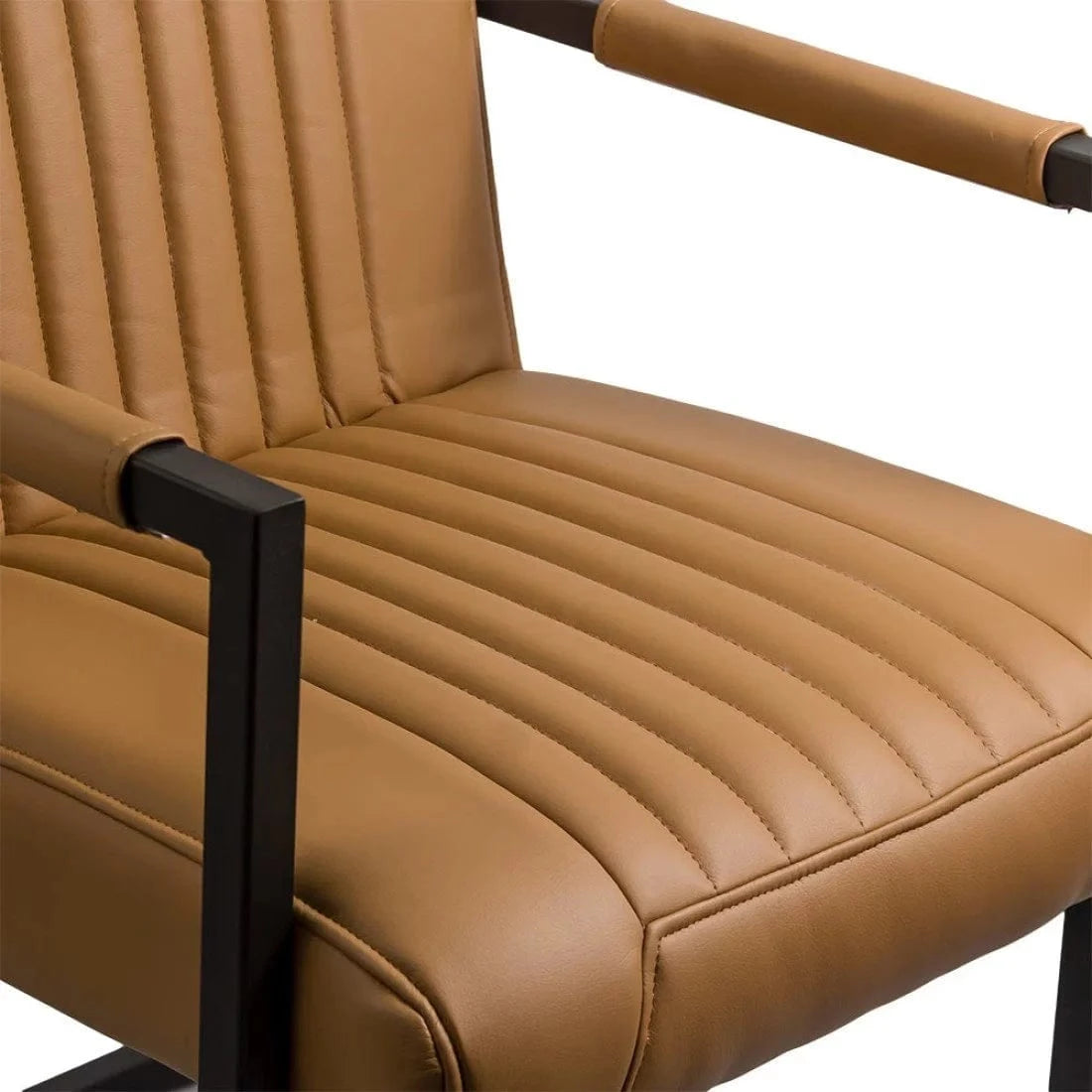 Scaun vizitatori piele fix cadru negru mat OFF834 Solitude