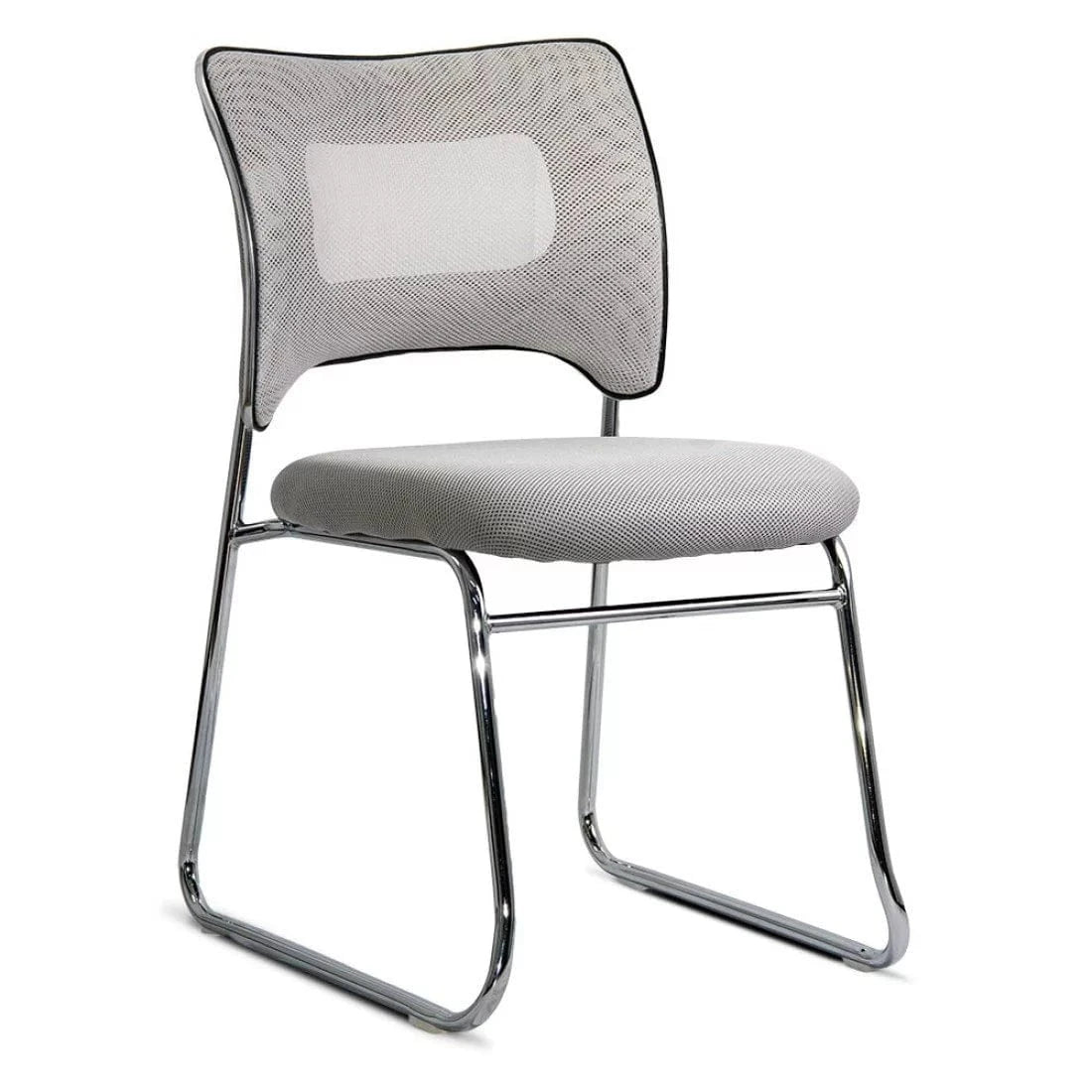 Scaun vizitatori stofa cadru cromat fix HRC613F Amber GRI DESCHIS