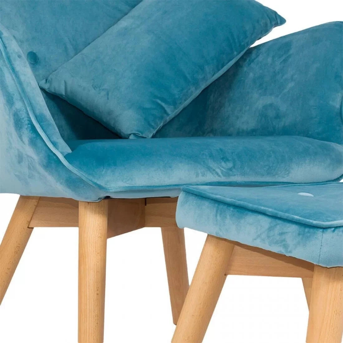 Fotoliu relaxare catifea cu otoman BUC267 Cozy Weekend