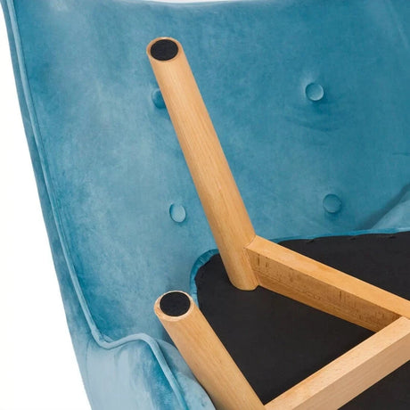 Fotoliu relaxare catifea cu otoman BUC267 Cozy Weekend