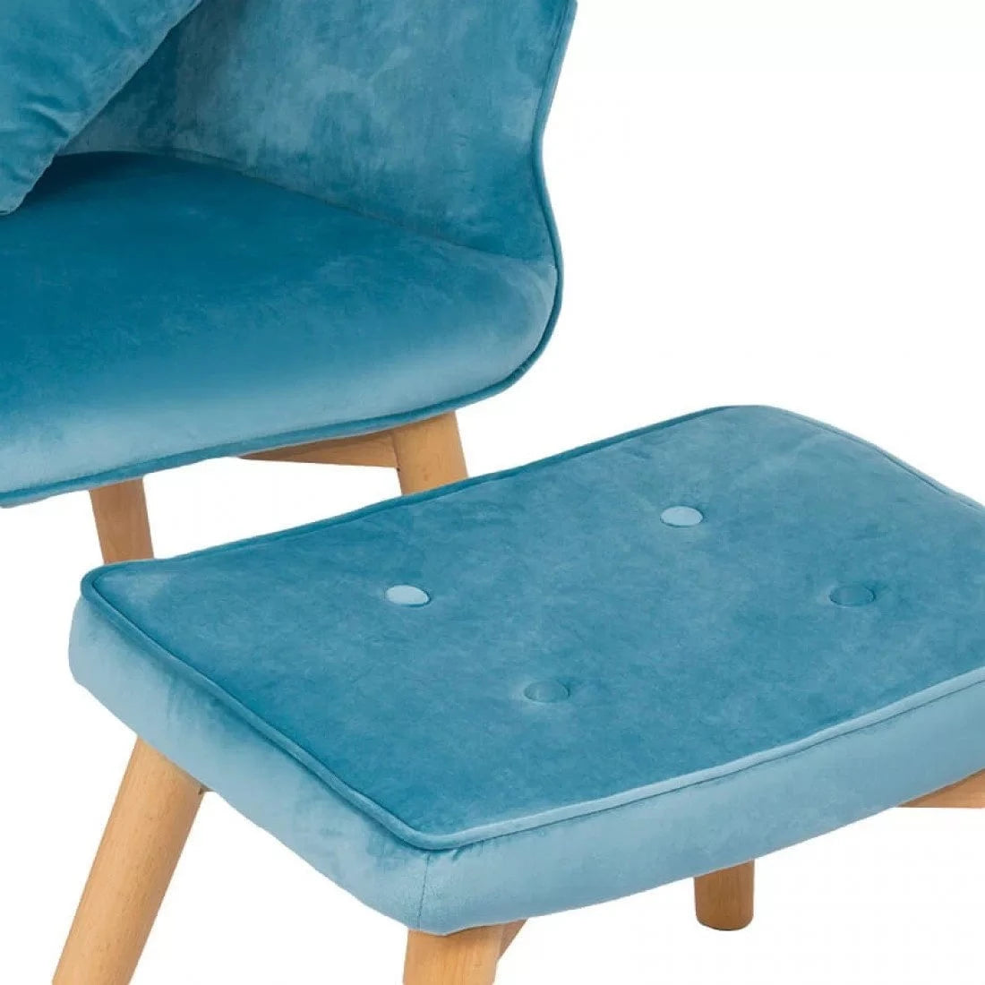 Fotoliu relaxare catifea cu otoman BUC267 Cozy Weekend