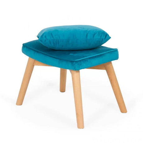 Fotoliu relaxare catifea cu otoman BUC267 Cozy Weekend