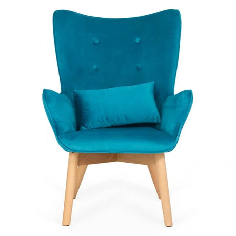 Fotoliu relaxare catifea cu otoman BUC267 Cozy Weekend