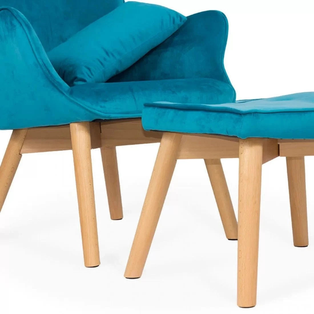 Fotoliu relaxare catifea cu otoman BUC267 Cozy Weekend