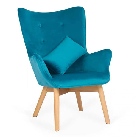 Fotoliu relaxare catifea cu otoman BUC267 Cozy Weekend