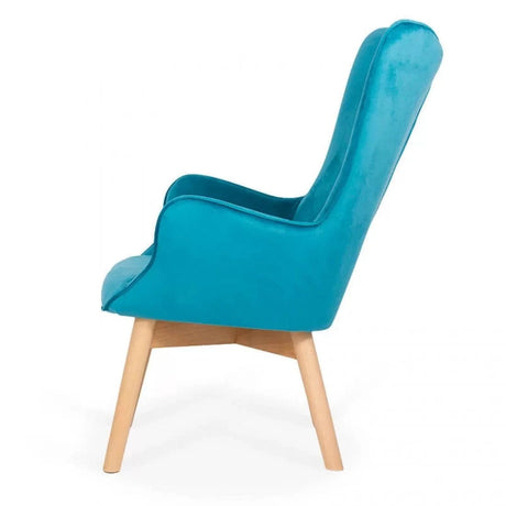 Fotoliu relaxare catifea cu otoman BUC267 Cozy Weekend