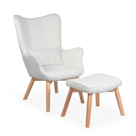 Fotoliu relaxare catifea cu otoman BUC267 Cozy Weekend CREM