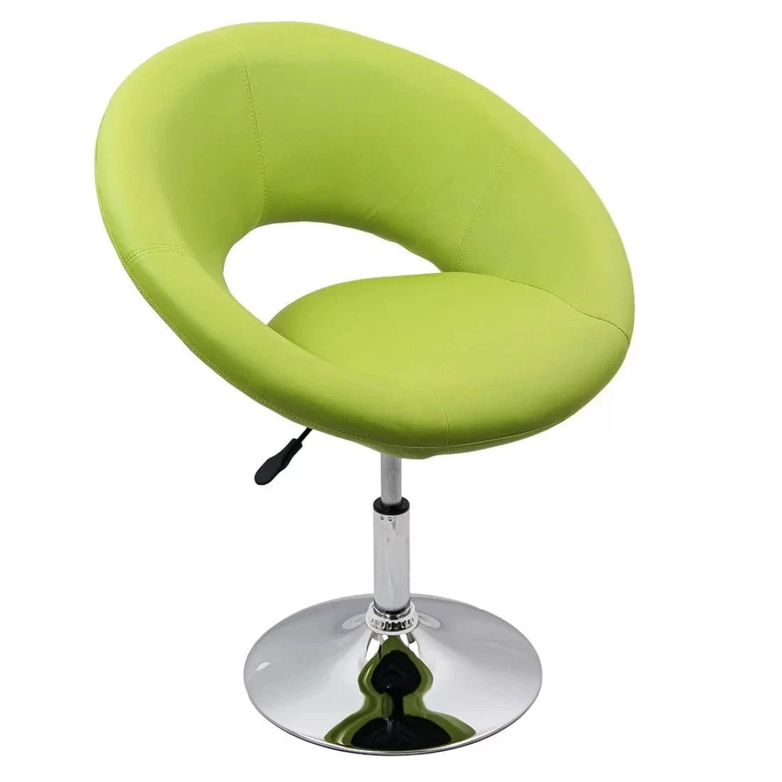 Scaun relaxare piele cadru otel cromat ajustabil REL218 Sun VERDE DESCHIS