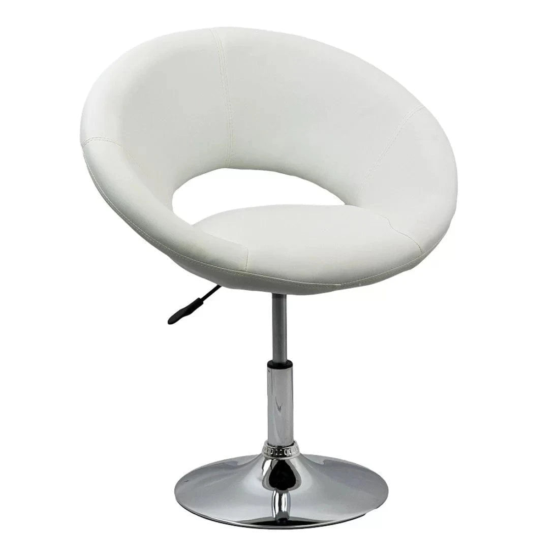 Scaun relaxare piele cadru otel cromat ajustabil REL218 Sun ALB