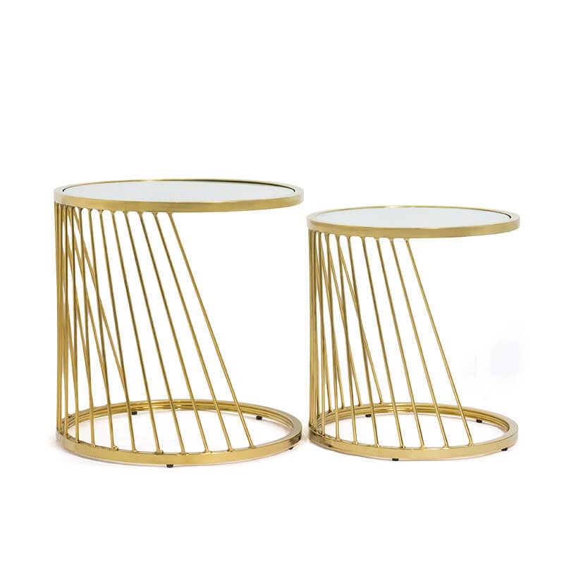 Set masute cafea aurii sticla securizata BUC013 Mirage Gold