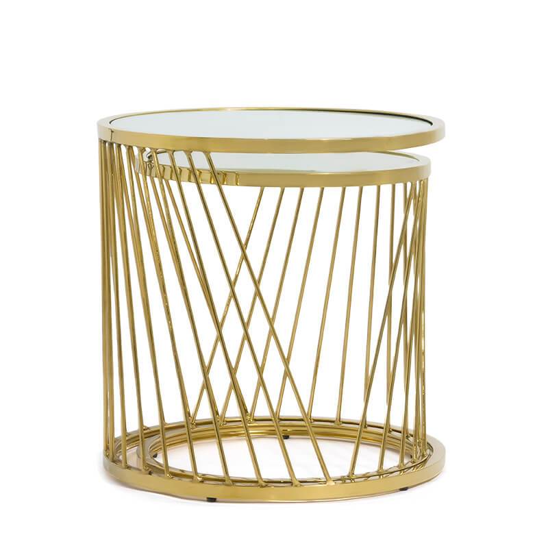 Set masute cafea aurii sticla securizata BUC013 Mirage Gold