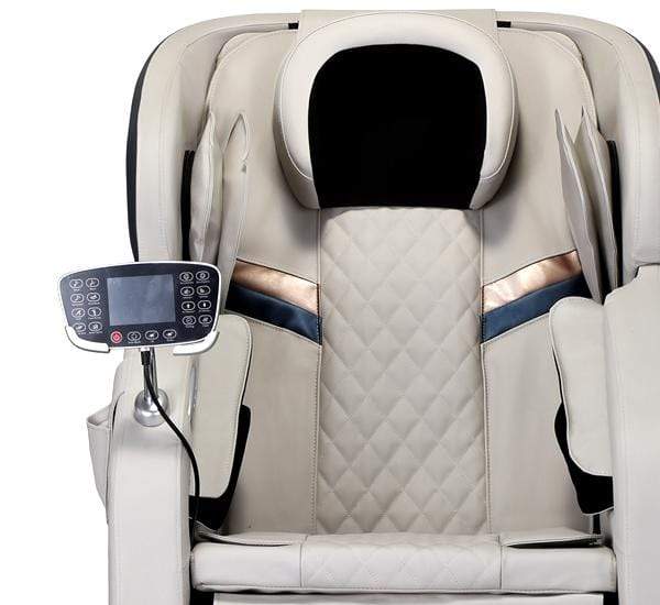 Beige leather massage chair pneumatic 3D cushions Bari Adriatica