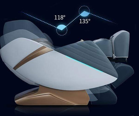 Blue leather massage chair voice command Marina Breeze