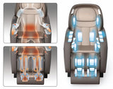 Fotoliu Masaj Piele Bej 3D Zero Gravity, 6 Role Sistem L, Încălzire, Muzică, Rokol RK7909