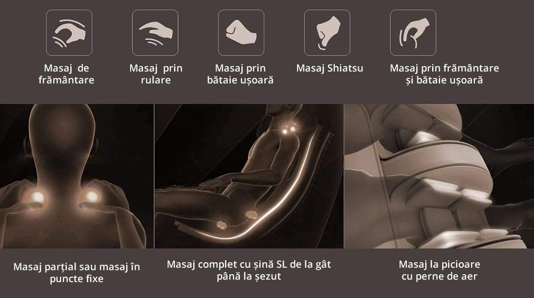 Fotoliu masaj piele maro incalzire zero gravity Joy